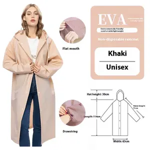 Eco-Friendly Transparent EVA Raincoat Unisex, Reusable Waterproof Long Rain Poncho Hooded Rain Cape, Lightweight Foldable Scratch Resistant, Portable for Women Men Commute Travel Daily Outdoor Use