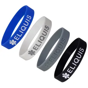 ELIQUIS Medical Alert ID Silicone Bracelet Wristbands 4 Pack