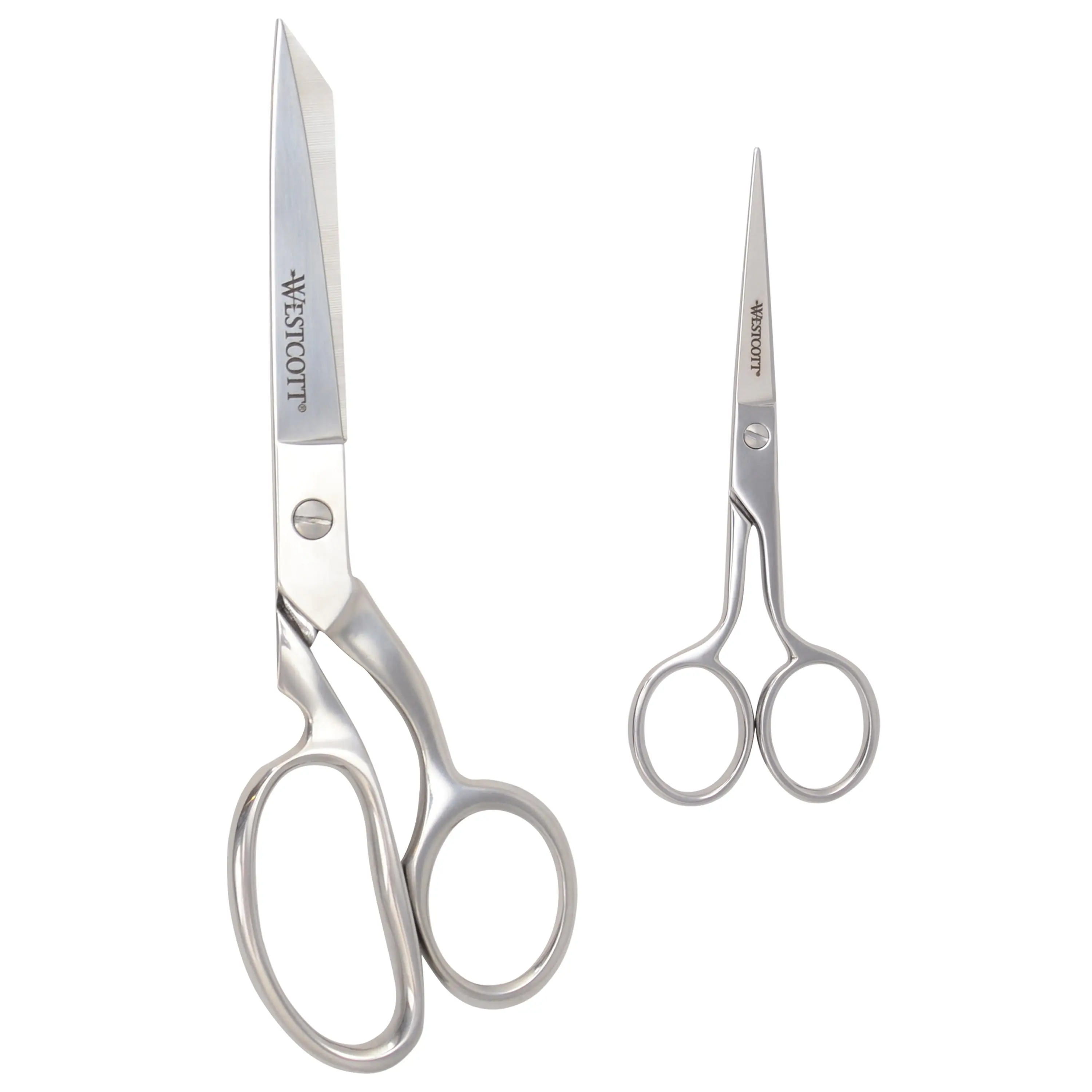 Westcott Forged 8in & 5in Scissors for Fabric and Paper Crafts, 2-Pack, Detail Snips and Heavy Duty Shears, Dressmaker Shears for Sewing, Tailoring, Quilting, Art, Office (00844-PARENT)