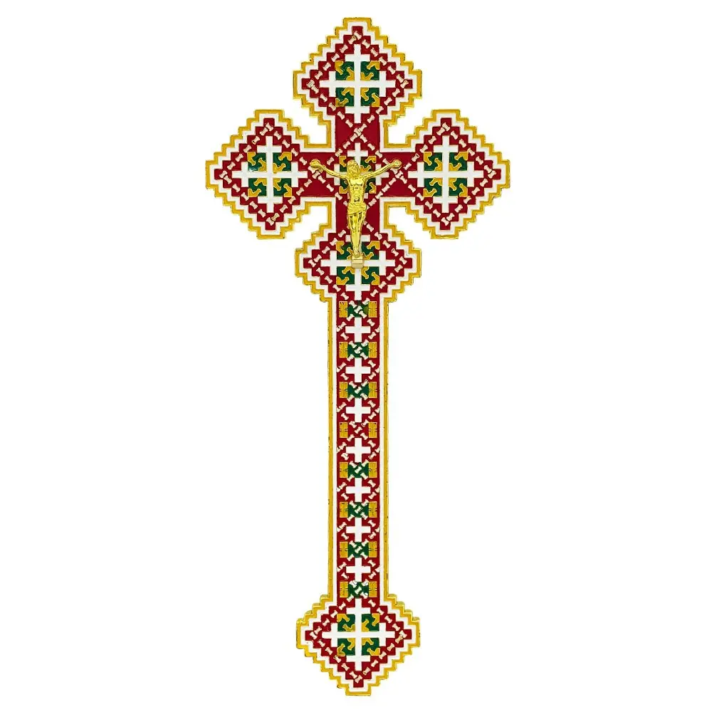 Eastern Orthodox Pray Cross, Orthodox Handheld Crucifix, Zinc Alloy Jesus Cross, Religious Home Decor & Collection, Faith Ornament Gift, Pray, Blessing, Church Supplies, Religious Decoration