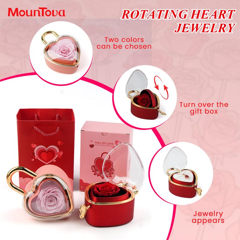 Soap Rose jewelry box, containing a heart-shaped rose pendant necklace Heart necklace A perfect gift for mom or grandma, ideal for Mother's Day or Valentine's Day.