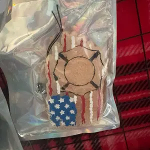 Firefighter shield with American flag car freshie!