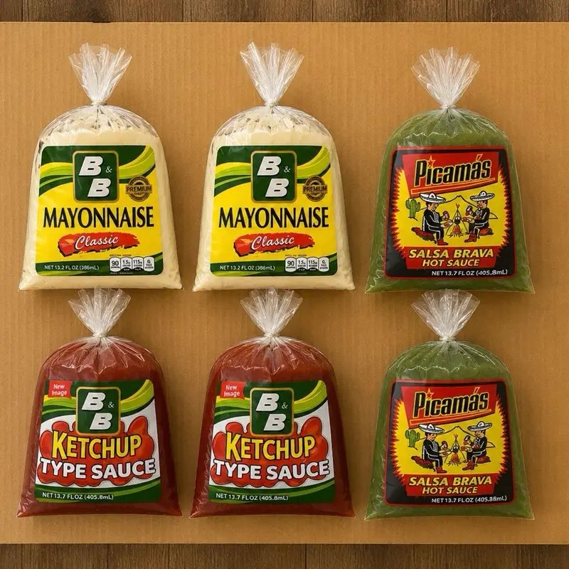 6-Pack Traditional US Cooking Condiments Assorted Sauces & Dipping Sauces - Salsa, Picamas, Mayonnaise, Ketchup for Ambient Cupboard Storage, Enhance BB Meals, Mix for New Tastes, Rich Flavors