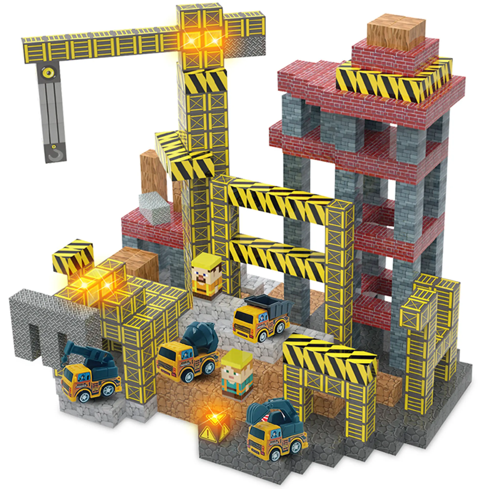 Magnetic Blocks-136PCS Magnetic Building Blocks, Magnetic Blocks Road with Car STEM Toddler Kids Toys, Construction Toys for Kids Ages 3+, Christmas Birthday Gifts for Boys & Girls interactive parent-child fun new