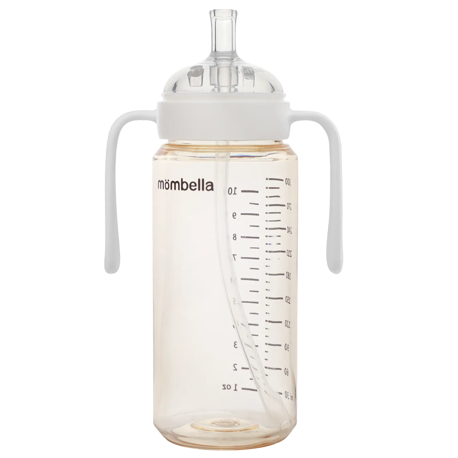 Mombella Classic 10oz PPSU Baby Feeding Bottle & Straw Cup Sippy Cup for Newborn Care Quick Learning Curve Leak-Proof Design Soft Silicone Straw BPA-Free Non-Toxic Materials Baby Food