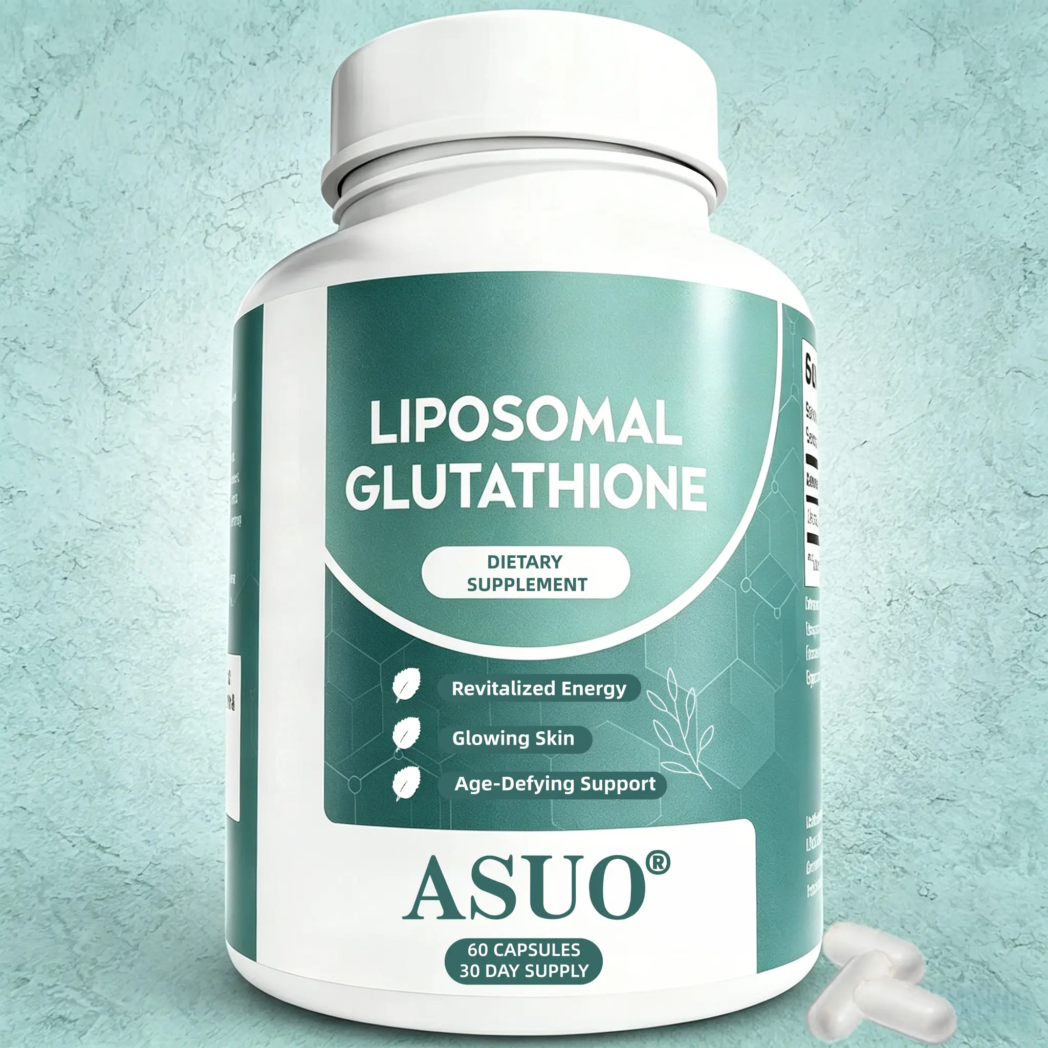 Liposomal Glutathione Capsules – Skin Glow, Immune & Detox Support (60 Count) -ASUO Healthcare Fitness
