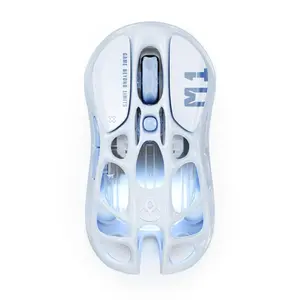 GravaStar Mercury M1 Pro Wireless Gaming Mouse, Blue Mouse, Lightweight Magnesium Alloy, 26,000 DPI, PAW3395DM Sensor, 5 Programmable Buttons, Support Wired/2.4GHz/BT, Up to 200 Hours Battery Life (Ice Blue)