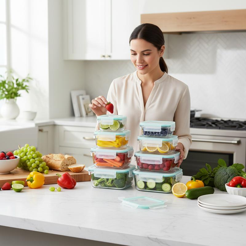 AISOON 12/8 PACK Glass Food Storage Containers Set with Lids, Meal Prep Containers, Oven-safe, BPA-Free, Airtight and Leak-Proof, Borosilicate glass AISOON 12/8 PACK Glass Food Storage Containers Set with Lids, Meal Prep Containers, Oven-safe, BPA-Free, Airtight and Leak-Proof, Borosilicate glass