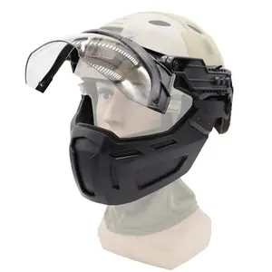 FAST Tactical Helmet Half Face Mask Rail Adaptation Outdoor Tactical Protective Mask Split Rail Mask Adjustable Mouthpiece
