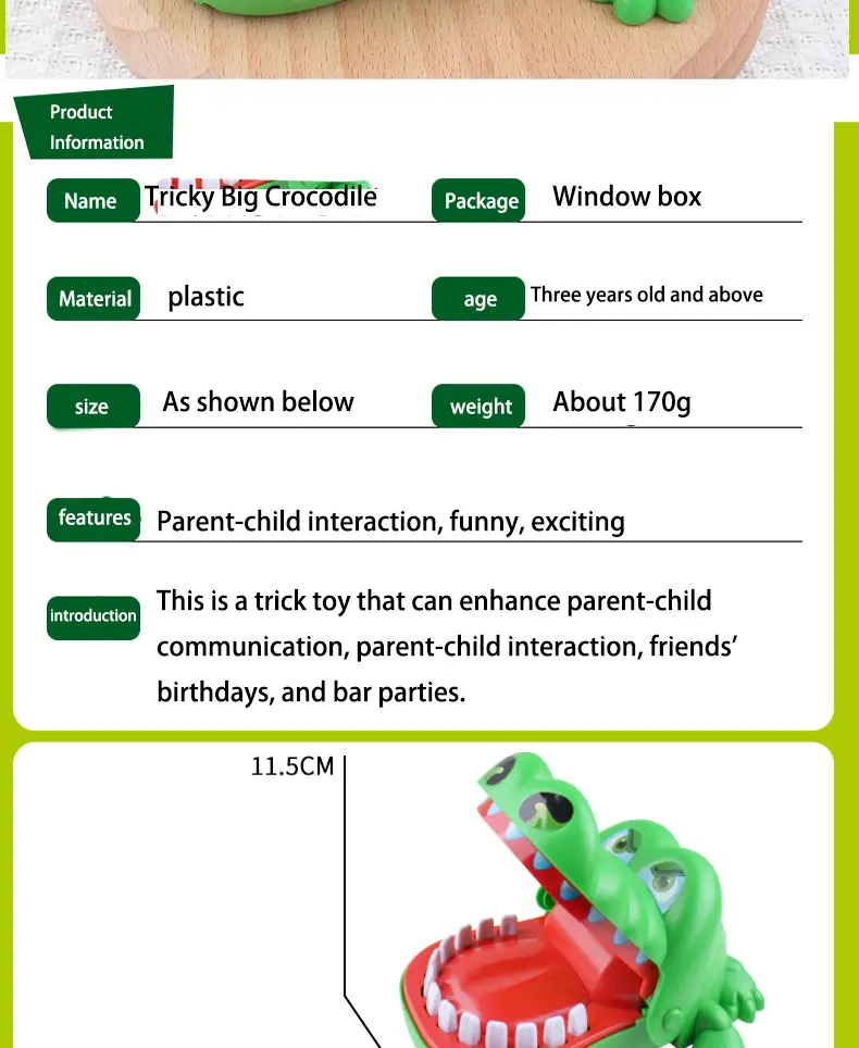 KZEV Unisex Funny Finger Dentist Game, Tricky Crocodile Teeth Prank Gag Gift Toy, Classic Novelty Finger-Biting Alligator Toy for Kids 10-12 Yrs Fun Play