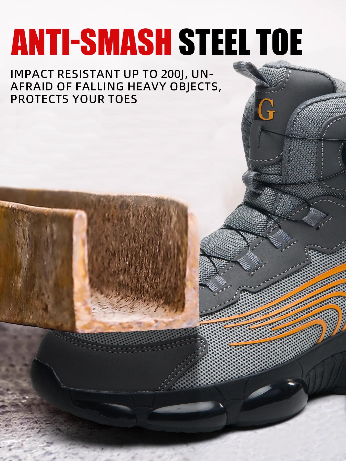 Men's Safety Shoes Mid-Top Protective Casual Shoes Anti-Smashing Composite Toe Anti-Puncture Midsole Thick Sole Comfortable Outdoor Casual Work Shoes Boot Footwear