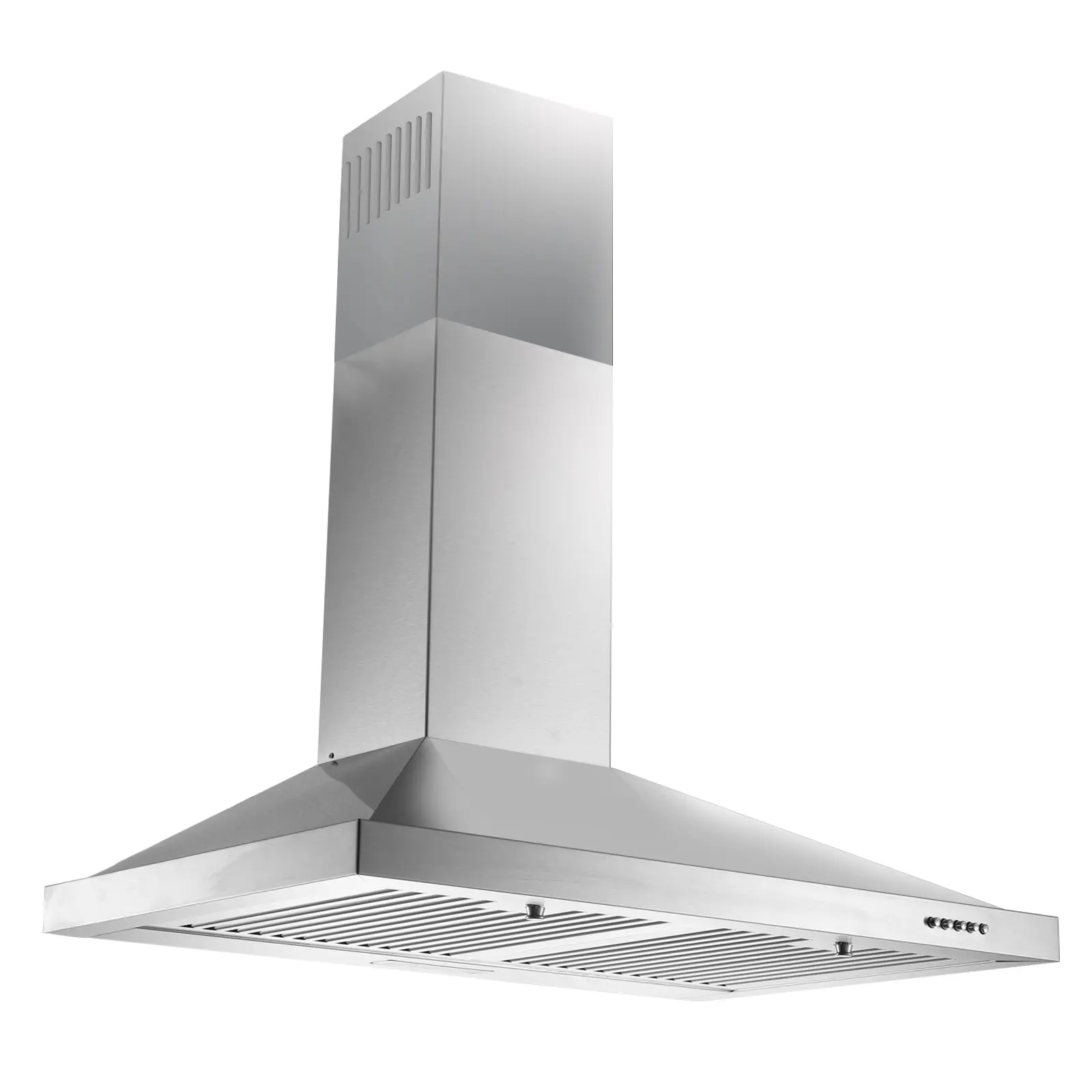 24 Inch Range Hood, Wall Mount Vent Hood in Stainless Steel with Ducted/Ductless Convertible Duct, 3 Speed Exhaust Fan, Energy Saving LED Light, Push Button Control, 2 Pcs Baffle Appliance Filter  Household Durable tiktokshopbacktoschool, 2 Stainless Stee
