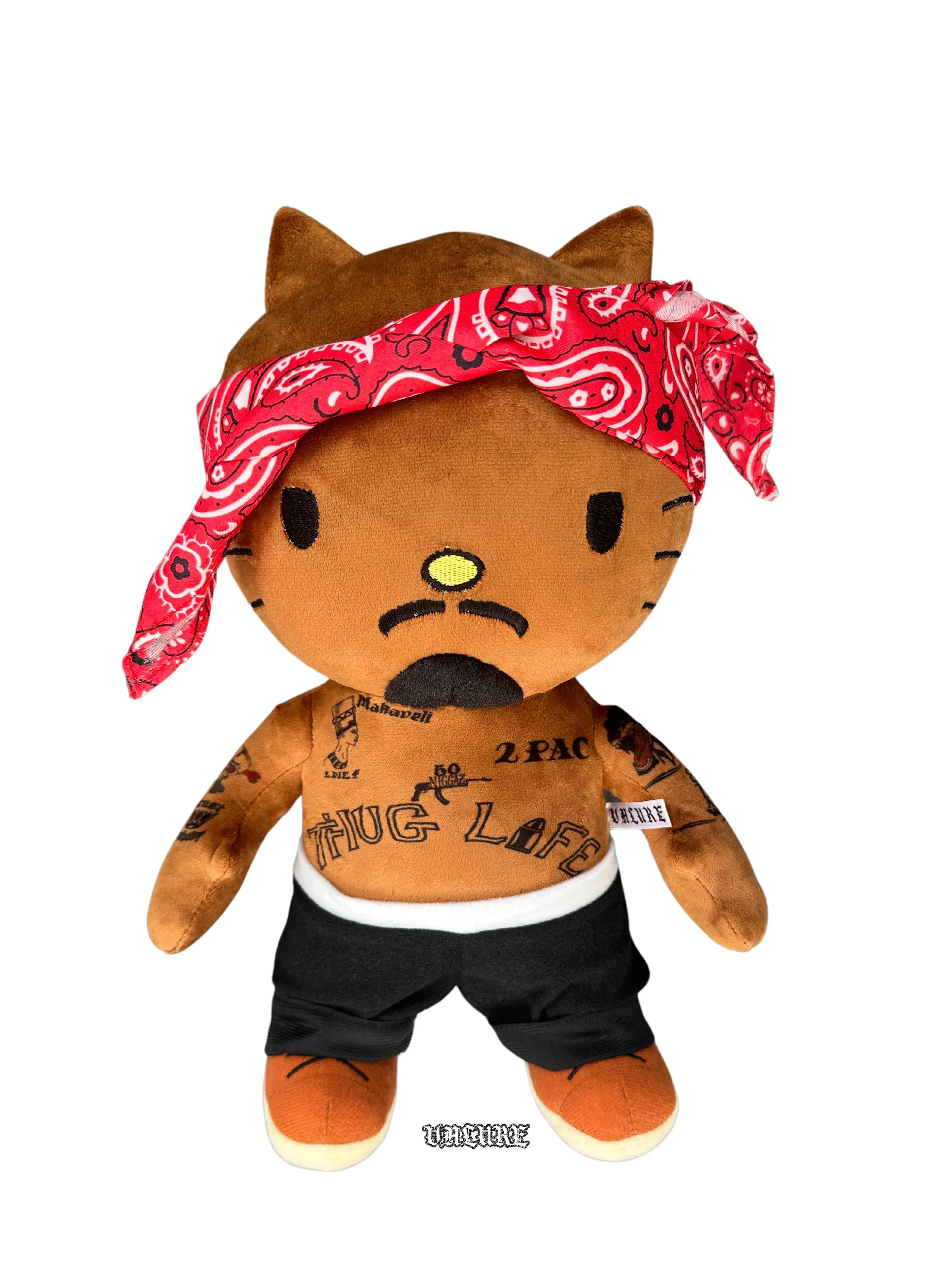 New 2-Pack Hip-Hop Kitty Plushie, Soft Fabric Decorative Collectible Plush Toy