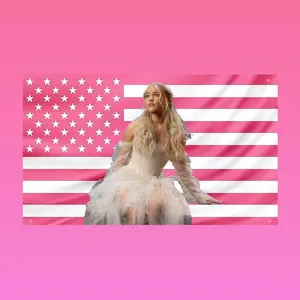 Freya Skye Pink USA Flag, Soft Angelic Aesthetic Pink American Flag, Dreamy Pop Vibes Wall Tapestry, Cute Bedroom & Dorm Decor