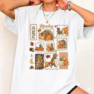 Hot new 2026 Cute Viral Monkey Punch Tee, Funny Baby Monkey Meme Shirt, Streetwear Graphic, Graphic Tee, Trend Shirt, Trendy Unisex Tee #viralmeme #funnyshirt #tiktokfashion