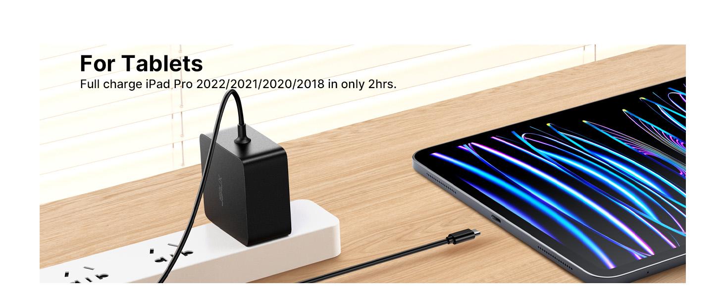 JSAUX 65W USB C Charger with 10FT Cable, Fast Wall Charger for ROG Ally, Steam Deck, MacBook Pro/Air, Chromebook, Huawei Matebook, Dell, Lenovo, ASUS, and more.