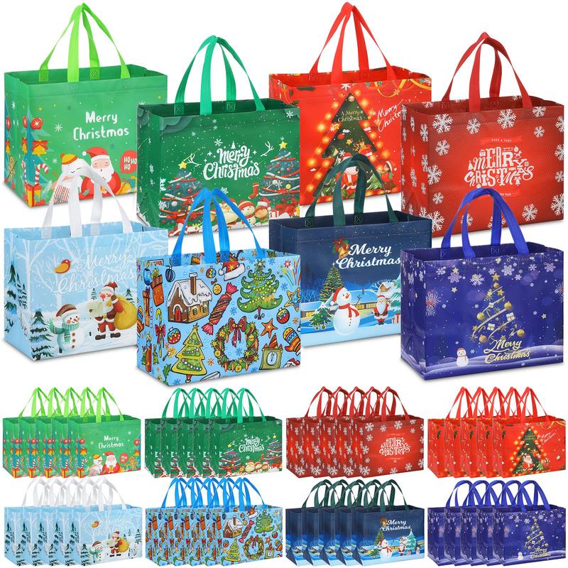 48 Pcs Valentines Gift Bags Reusable Tote Bags Multifunctional Non-Woven Wrapping Bags Goodie Bags Appreciation Gift for Friends Teacher Students Office Employee Coworker,Galentine's Day Birthday Wedding School Classroom Party Gift,Valentine Gift Exchange