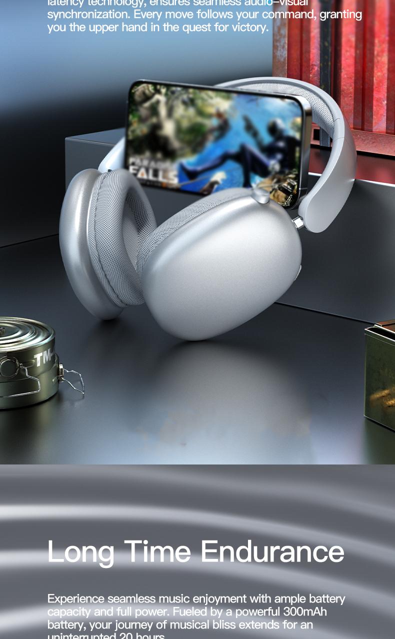 Wireless Bluetooth Headphones, Over-Ear, Deep Base, Foldable, Mic for iOS/PC Headphones Android Memory Headset, Travel Headphones, Perfect Gift for Men Women, Sliver