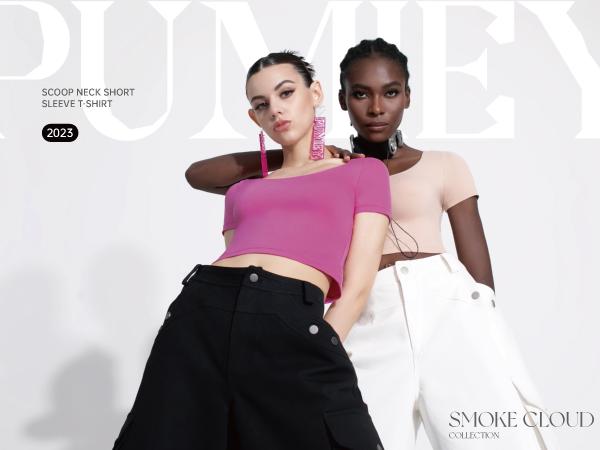 PUMIEY 【Back to School】Women's Scoop Neck Short Sleeve T-Shirt Slim Fit Sexy Tops Womenswear Underwear Streetwear Minimalist Shortsleeve White Crop Top tee Lady Comfort Summer Tshirt Skinny