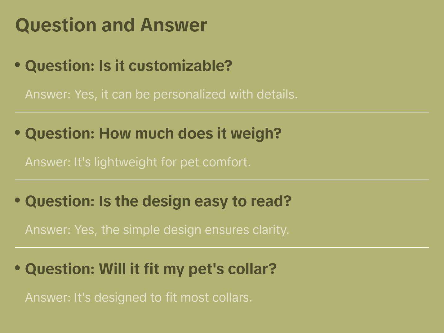 Pet Name Tag for Collar - Simple Design, Ideal for Pets, Lightweight