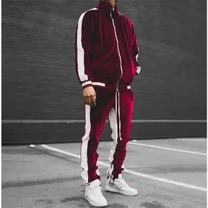 Spring Autumn Men's  Set 2 Piece Sports Suit Coat and Pants Warm Sportswear Tracksuit for Men Fashion Streetwear