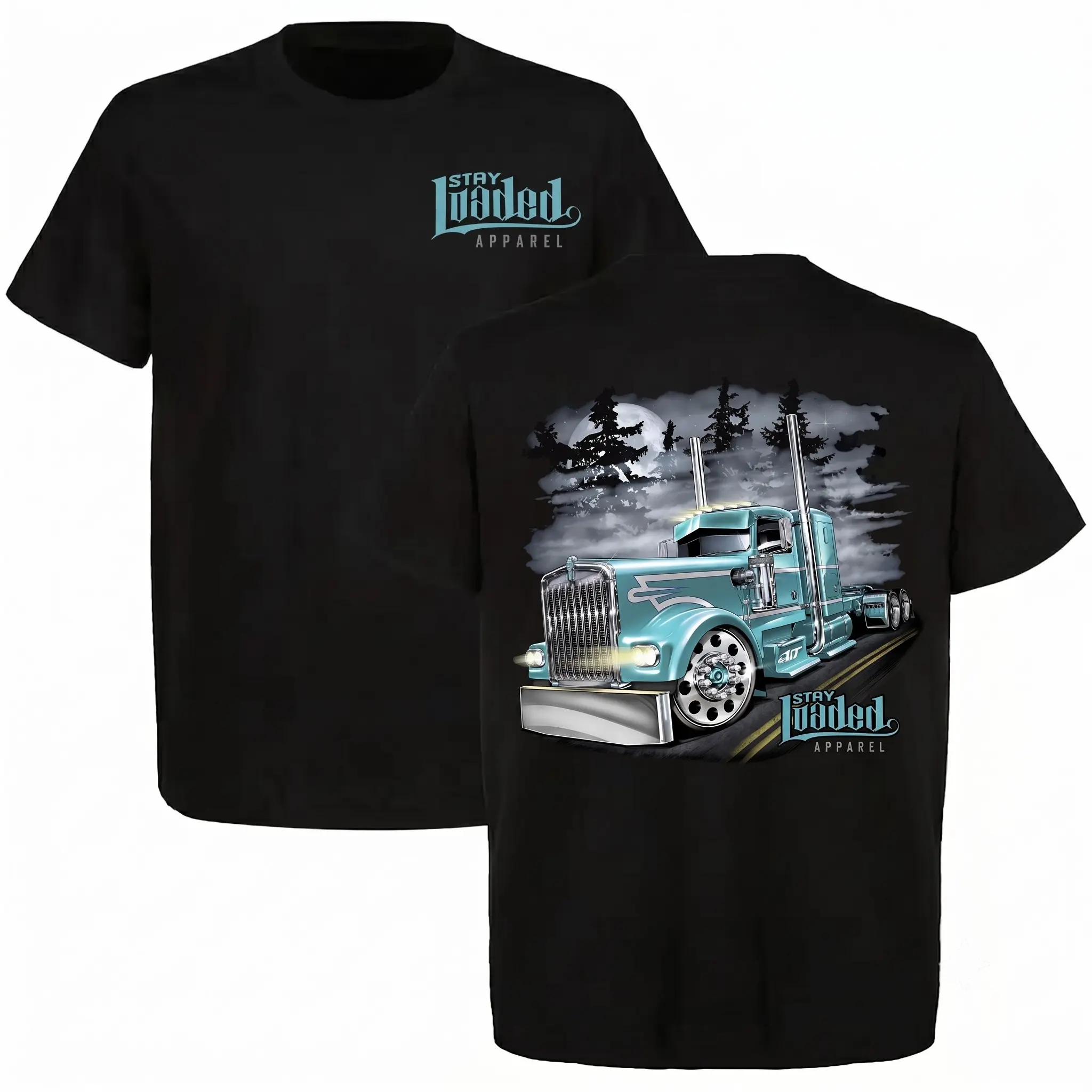 Stay Loaded Custom State Hot Rod KW Tee – Personalized State Bold Kenworth Semi Truck Graphic Shirt for Trucker Lifestyle, State Custom Trucker Fans & Custom Big Rig Lovers Graphic T-Shirt For Men Perfect Gift For Trucking Enthusiasts, Top Menswear Classi