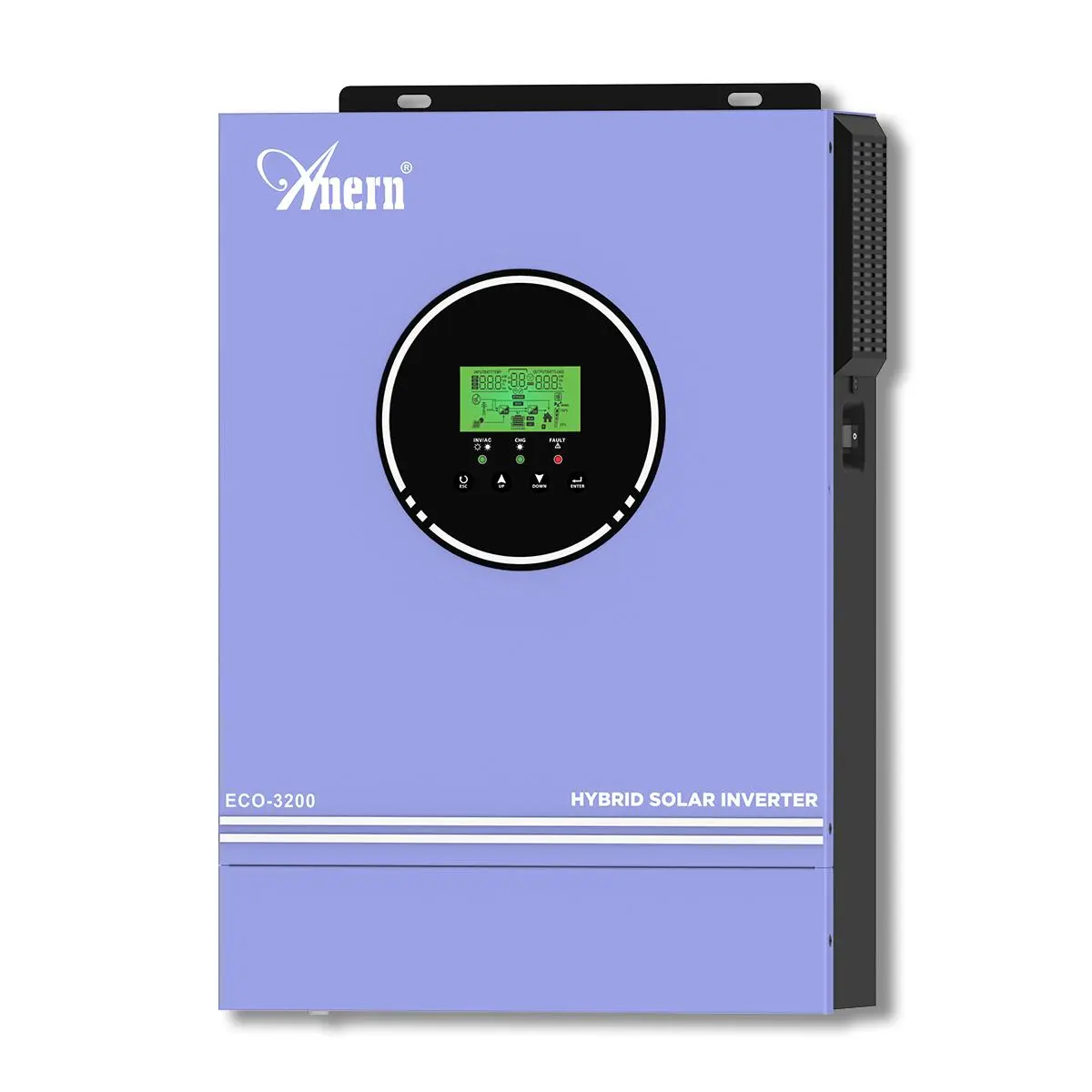 Anern 3.2KW Off grid Hybrid Solar Inverter 24V Pure Sine Wave Solar Inverter Built in 80A MPPT Solar Controller 50/60Hz Automatic