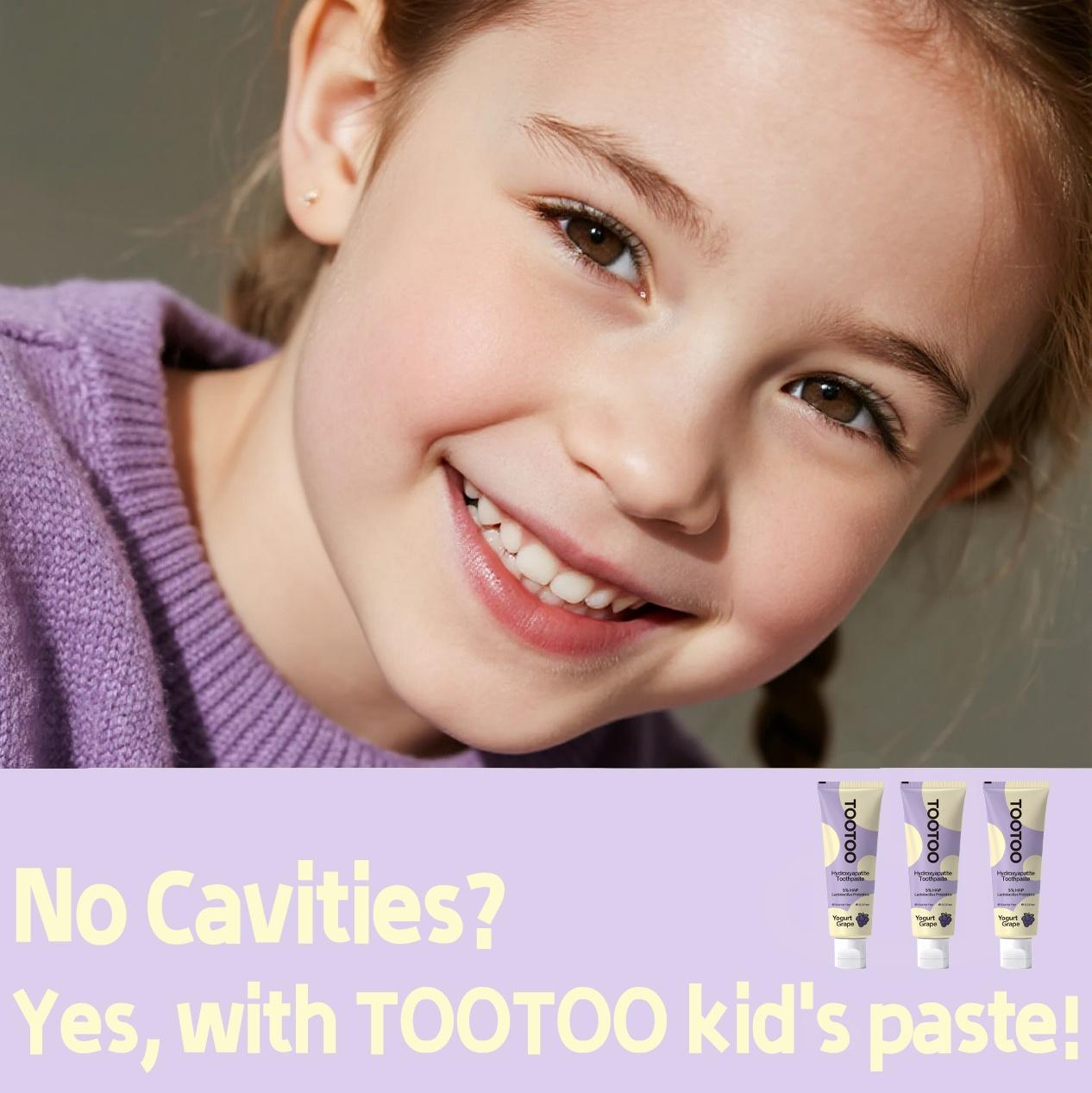 tootoo Kids Cavity Repair Toothpaste 5% Hydroxyapatite &Probiotics Grape Yogurt Flavor 24H Oral Protection Fluoride-Free for Young Teeth TikTokShopHolidayHaul