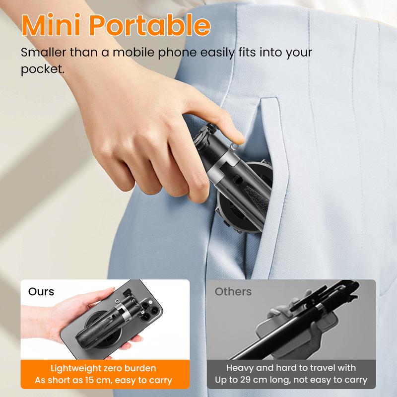 New Portable Selfie Stick, Magnetic Selfie Stick, Selfie Stick With Fill Light, Smartphone Tripod Stand All in 1 with Wireless Remote and Extendable Tripod Stand, 360 Degrees Adjustable Phone Tripod CompatibIe with AII iPhone/Android