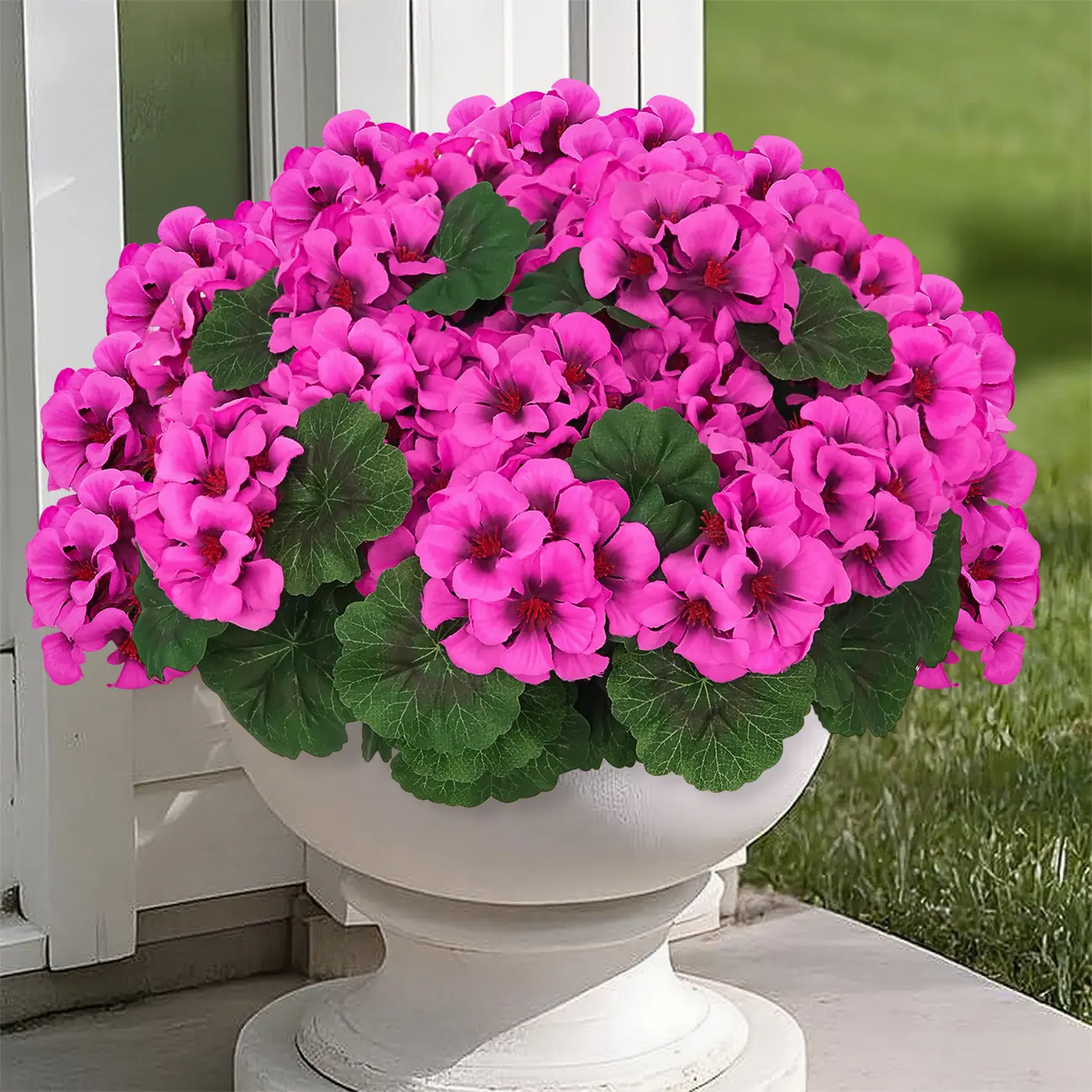 [Rose red] 8 Pcs Artificial Geranium