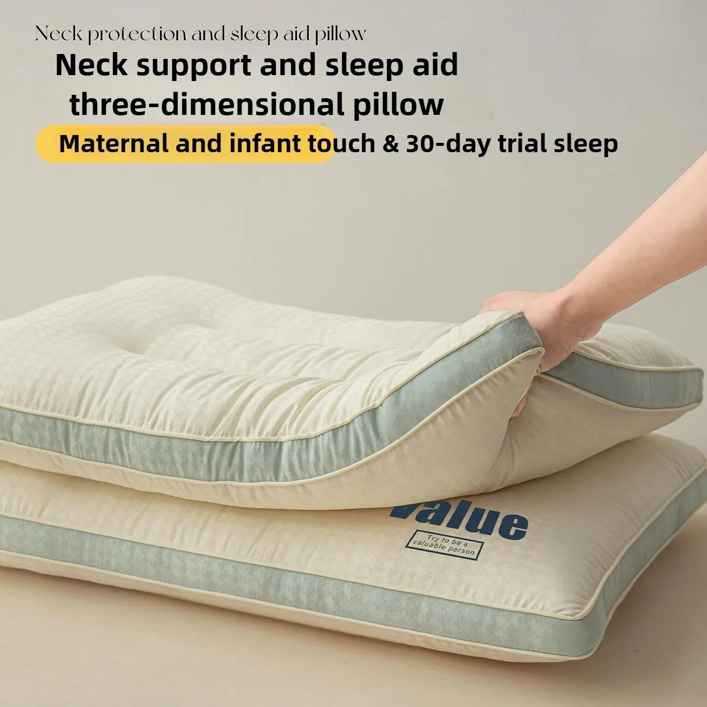 Neck Support Pillow Cushion for Adults, Home Use, Men's Cervical Pillow, Student Sleeping Pillow, Fits Neck, All Seasons, Sleep Aid, Maternal and Infant Touch, Neck Rest Cushion
