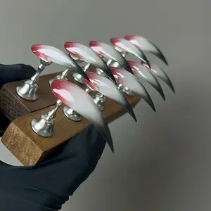 Zanxu|10pcs Raven-Bite Dragon Claws! Blood Red & Black Wash Gradient | Handmade Luxury Press-On Nail Set