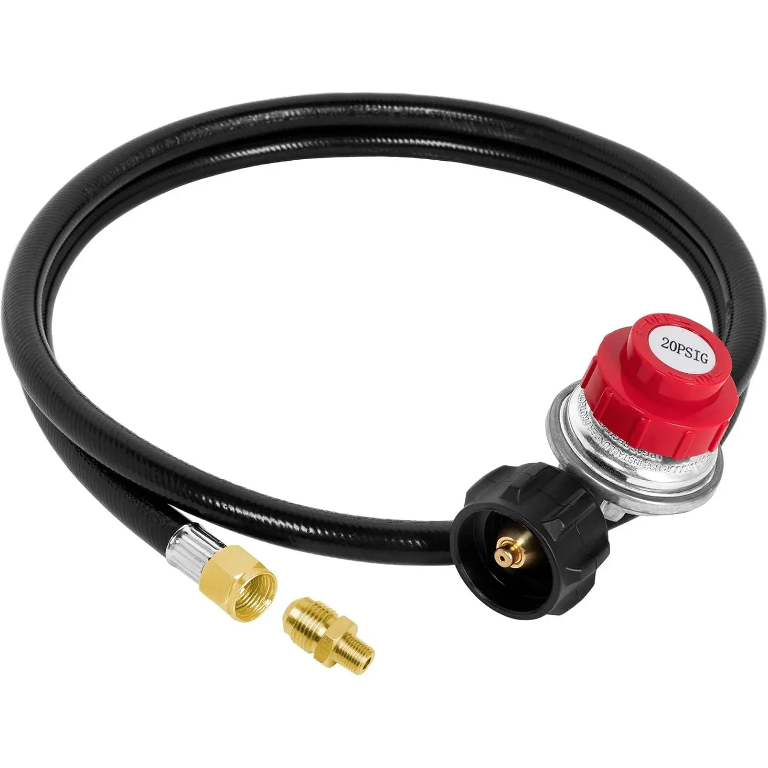 0-20 PSI Adjustable  Regulator and Hose with Orifice Kit, 5  Gas Burner Hose Replacement for Turkey Fryer, Fish Cooker, Fire Pit, Forge and more