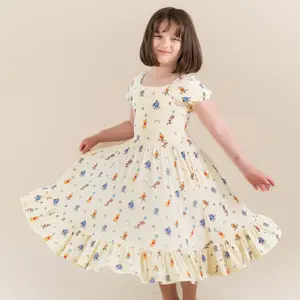 Puff Sleeve Twirl Dress in Winnie the Pooh Celebration
