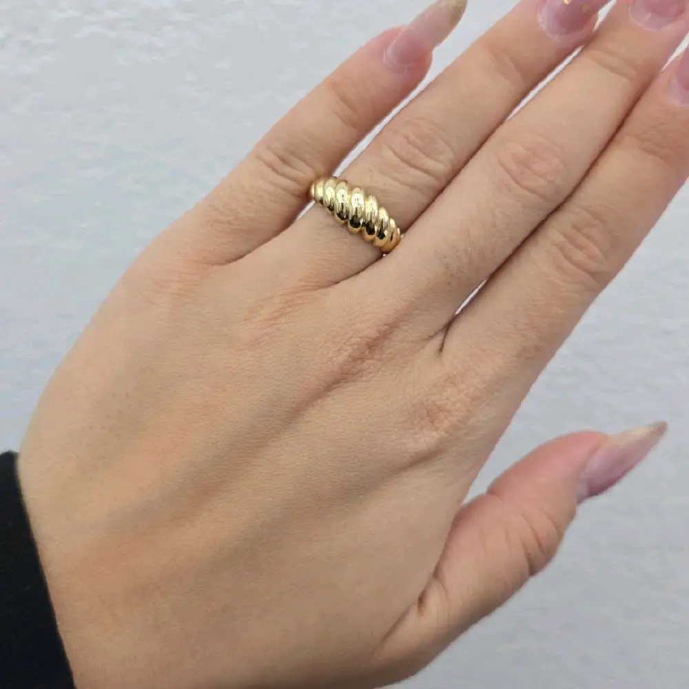 10K Yellow Gold Domed Band Ring
