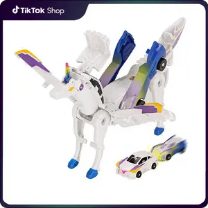 Cool car toy that transforms into a unicorn or a dragon after collision, a popular small toy loved by kids