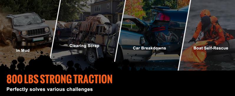 Manual Hand Winch 800 Lb Capacity for Trailer, Boat and ATV Towing - Heavy Duty Rope Winch with 33 Ft Steel Wire Cable, Two-Way Ratchet, Portable Hand Crank Winch, Marine Trailer Accessory for Pulling, Lifting and Recovery