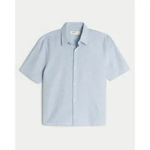 Hollister Boxy Short-Sleeve Linen-Blend Shirt