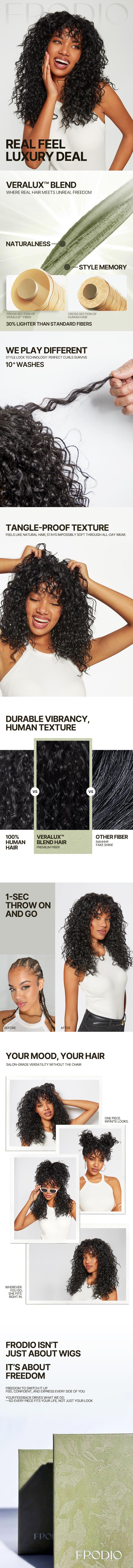 [Special Deal] Frodio Veralux™ Blend Human Hair Curly Wig With Bangs- Effortless Shaggy Waves Big Hair Curly Hair Wig Valentine's Day