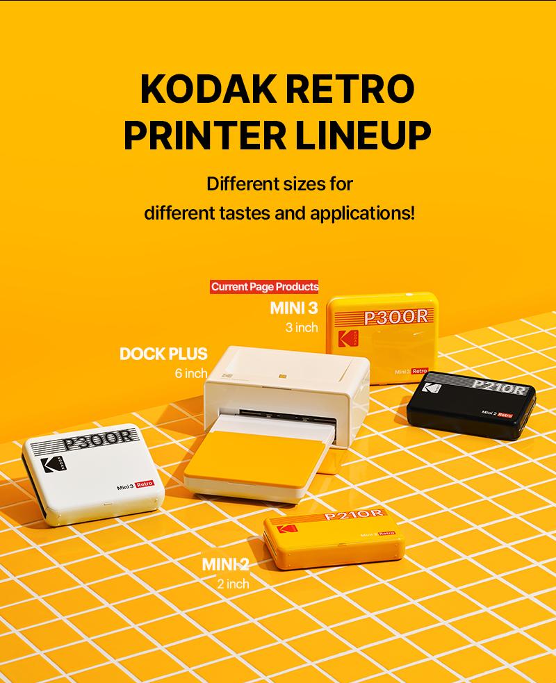KODAK Mini 3 Retro 4PASS Portable Photo Printer (3x3 inches) 38 sheets Bundle
