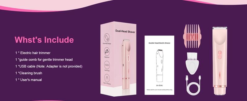 2-in-1 Dual Head Bikini Shaver for Women, Portable Electric Razor ...