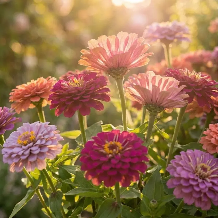 [HeritageFlowerseeds] 200 Premium Double-Petal Zinnia Seeds | Photography-Grade Colors | Ultimate Summer Blooming Machine for Beginners