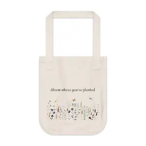 Bloom Where You're Planted tote bag | floral garden illustration, canvas