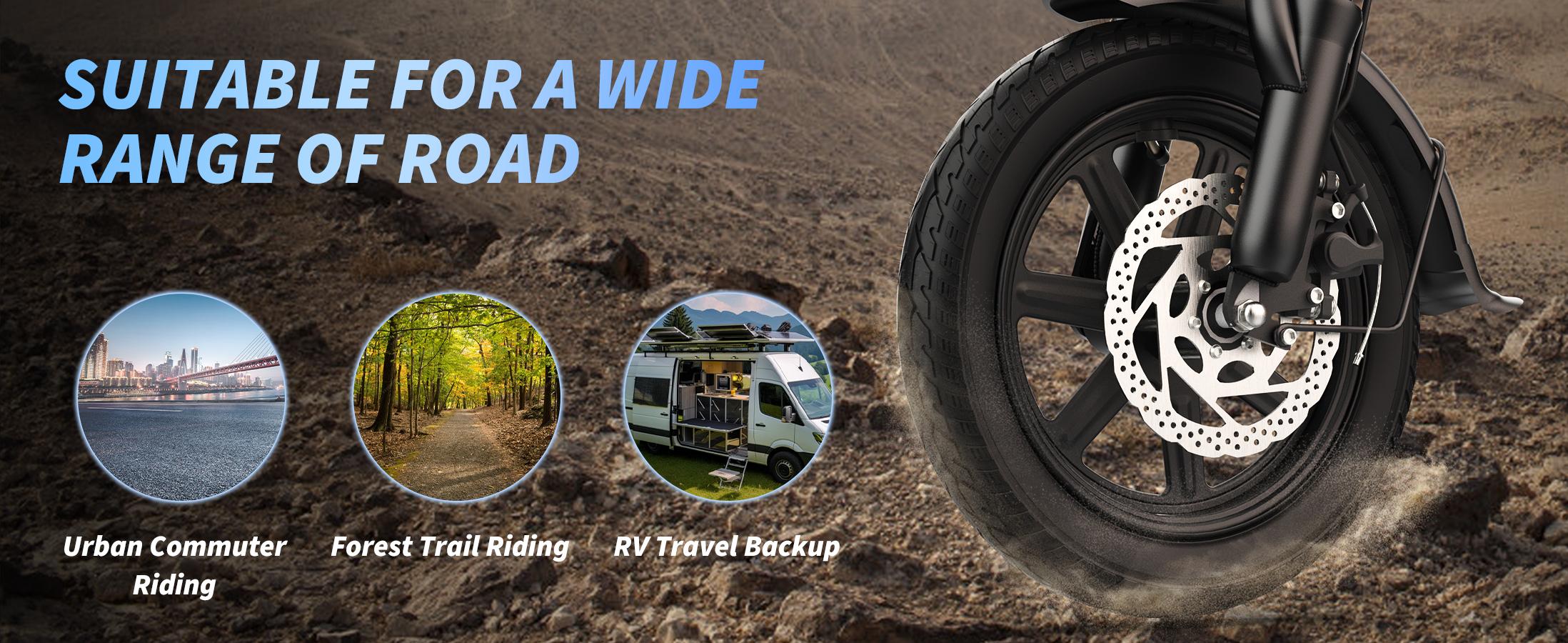 US 2025 Electric Bike for Adults 48V 10.4/15.6 Ah Folding Electric Bike 35/55 Mile Range 750W Peak Motor Up to 22 MPH, 14" 2 Seater Electric Bicycle with Multi-Shock Absorption, E-Bikes for Commute, Smart APP