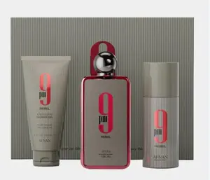Afnan 9 PM Rebel 3-Piece Fragrance Gift Set for Adults, Cinnamon Base, Warm Spice Scent