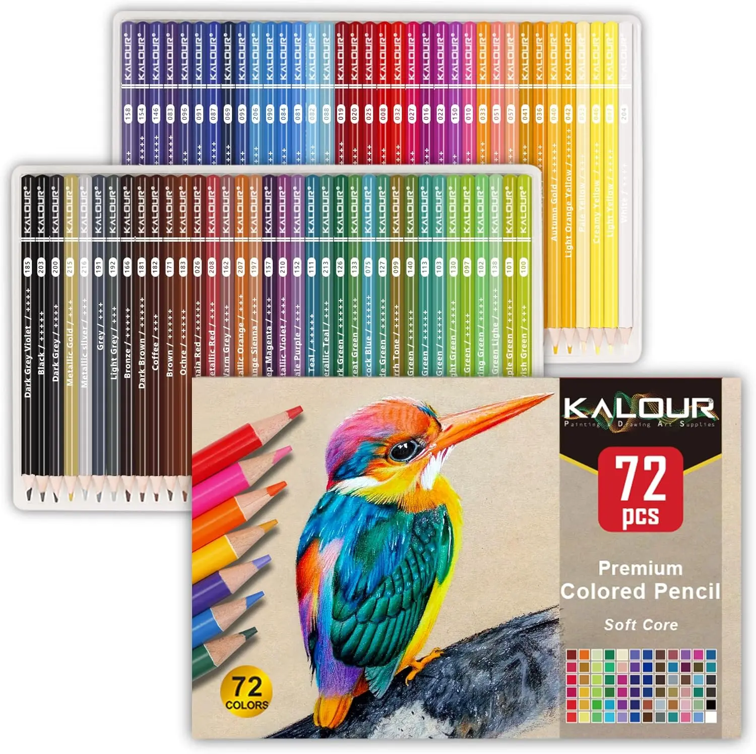 72 Count Colored Pencils for Adult Coloring Books, Soft Core,Ideal for Drawing Blending Shading,Color Pencils Set Gift for Adults Kids Beginners Valentines Day  Happy New Year