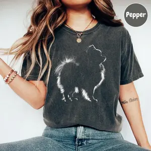 Pomeranian Silhouette Comfort Colors Tshirt, Pomeranian Shirt, Pomeranian Gifts, Gift for Pomeranian Owner, Pom Dog Shirt Pommy Mommy Shirt
