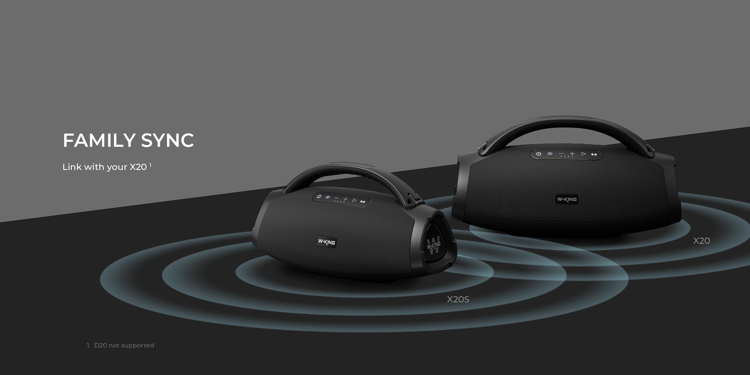 W-KING X20s 140W Powerful Bluetooth Speaker, BT5.4 IPX7 Waterproof Type-C Fast Charge for Outdoor Home Party  Audio