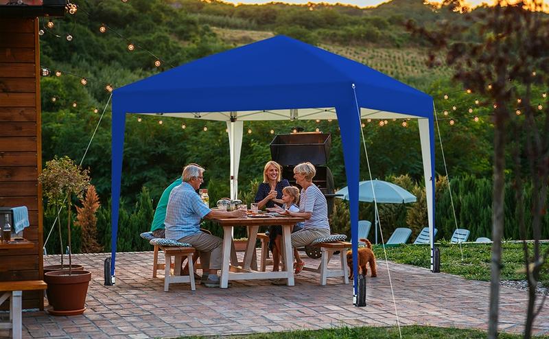 Yaheetech 10x10 Pop Up Canopy with 4 Removable Sidewalls, Portable Enclosed Instant Tent, Waterproof Outdoor Tent, Beach Sun Shelter with 4 Sandbags, 12 Stakes & 4 Ropes