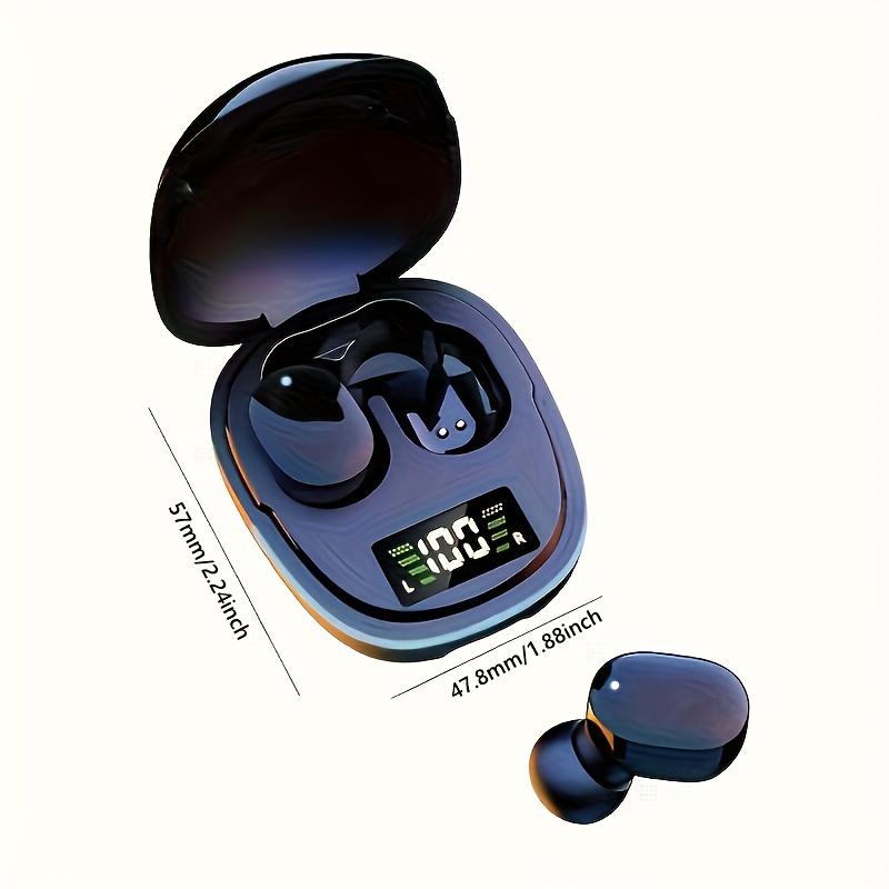 Wireless Earbuds with Digital Battery Display - See Left/Right/Case %， Auto Connect， IPX4 Waterproof & LED Lights